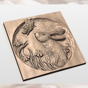 Bunny Rabbit 3D Relief STL File view 2