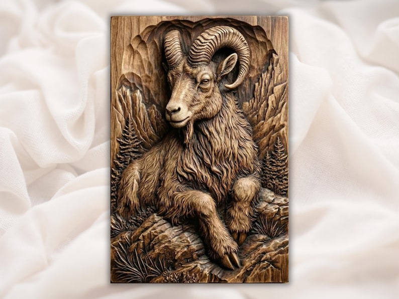 Mountain Goat 3D Relief STL