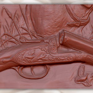 Hunting Dog 3D Relief STL view 2