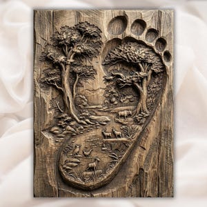 Traveler Footprint 3D Relief STL File view 1