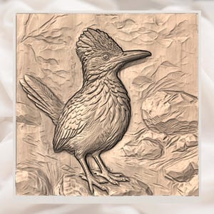 Roadrunner Bird 3D Relief STL view 2