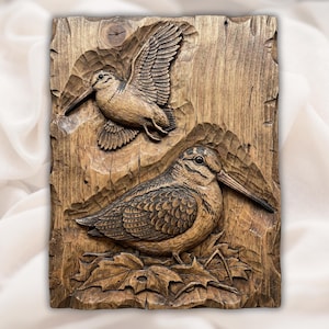 Woodcock Bird 3D Relief STL File view 1