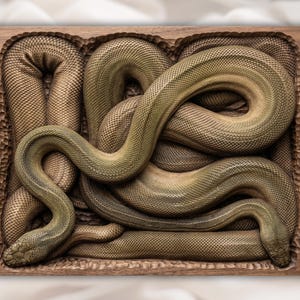 Coiled Snake 3D Relief STL view 1
