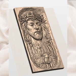 Jesus Crown of Thorns Relief STL view 2