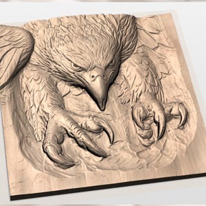 Bald Eagle Talons 3D Relief STL view 3