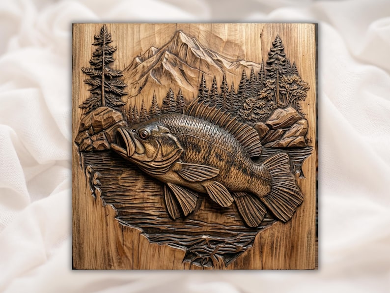 Bass Fish 3D Relief STL