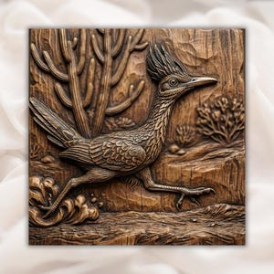 Running Roadrunner 3D Relief STL view 1