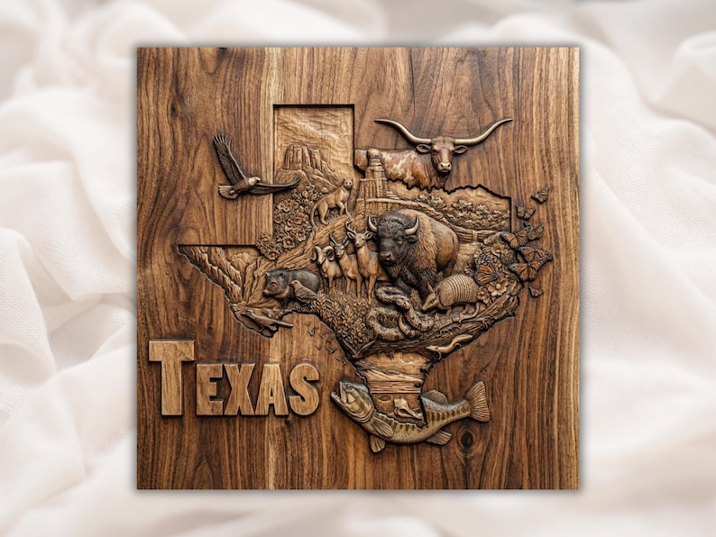 Texas Map 3D STL Relief