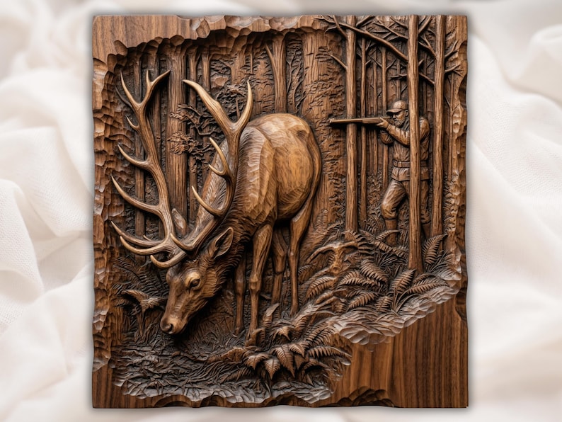 Elk Hunting Scene STL