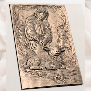 Jesus Lamb Relief STL view 2