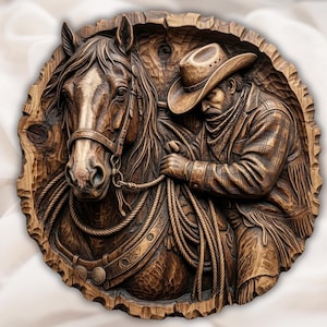 Western Cowboy Horse STL view 1