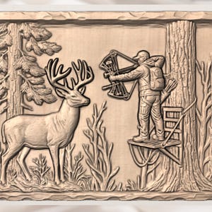 Whitetail Deer Hunting Relief STL view 3