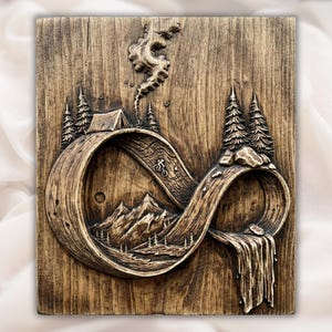Infinity Mountain STL Relief view 1