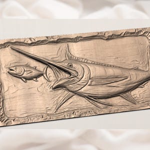 Marlin Swordfish Fishing Relief STL view 2