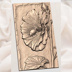 Hibiscus Flower STL w/ Ladybug view 2