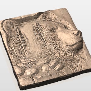 Bear Forest River 3D Relief STL view 2