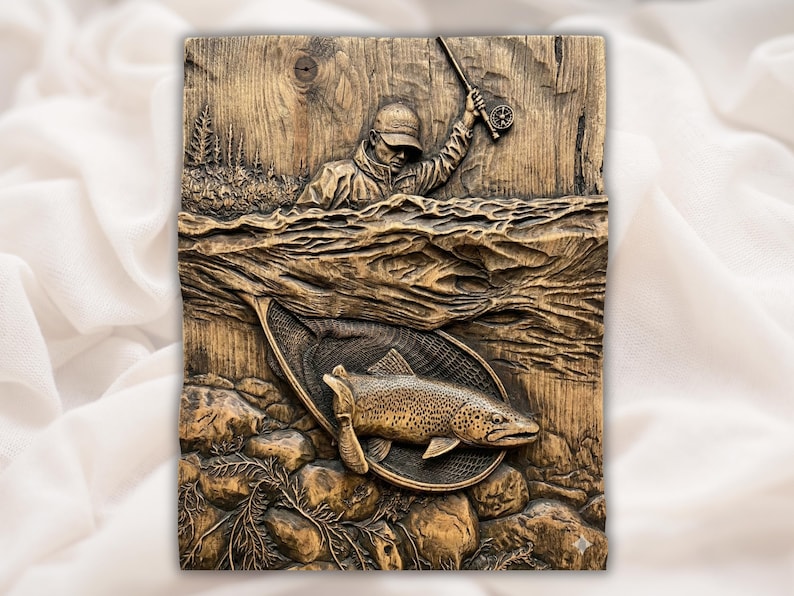 Fly Fishing 3D Relief STL