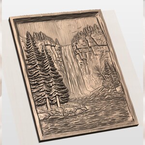 Forest Waterfall 3D STL File view 2