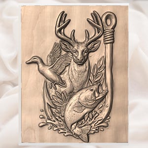 Deer Duck Bass Trophy Wall Art Panel view 3