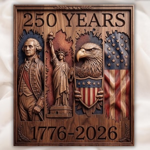 USA 250 Years Relief STL view 1