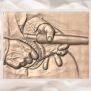 Fly Fishing Hands 3D Relief STL view 2