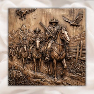Old West Town 3D Relief STL view 1