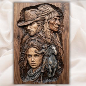 Western Native Collage STL view 1