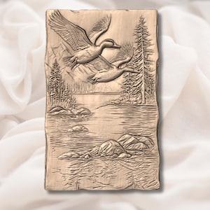 Flying Ducks 3D Relief STL view 2