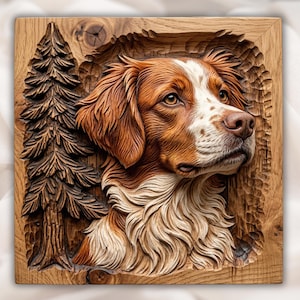 Brittany Spaniel Dog Love STL view 1