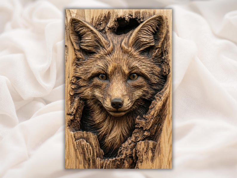 Fox Face 3D Relief STL