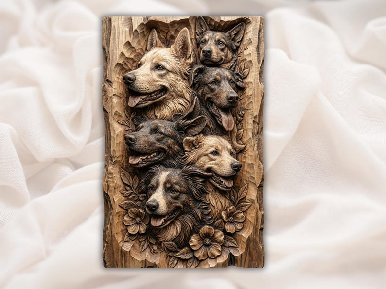 Dogs Portrait 3D Relief STL