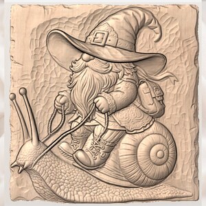 Wizard Gnome Snail STL view 3