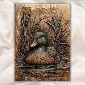 Mallard Duck 3D Relief STL File view 1