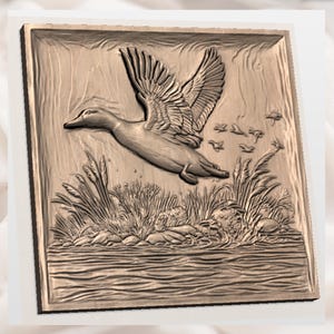 Flying Duck 3D Relief STL view 2