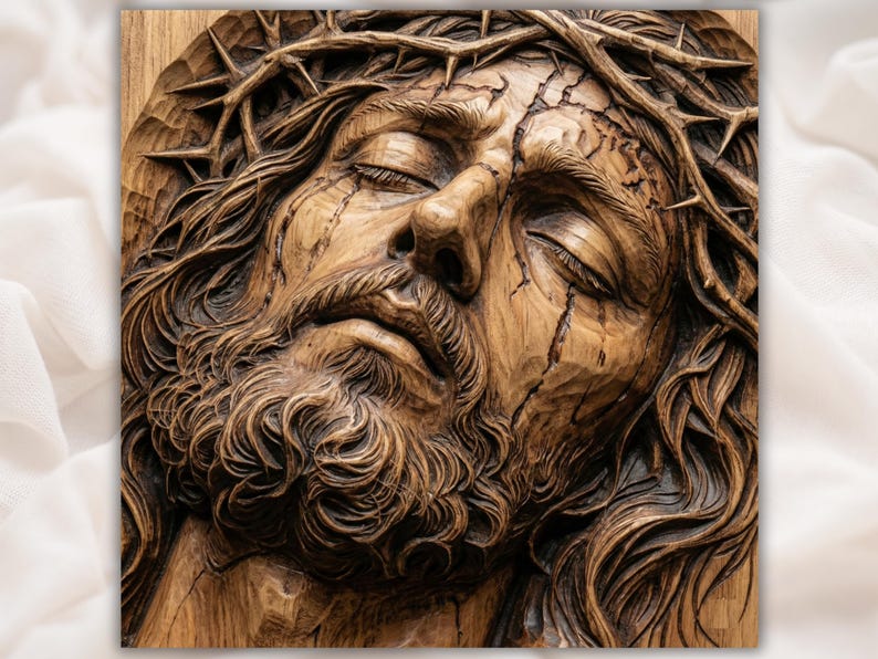 Jesus Face 3D Relief STL