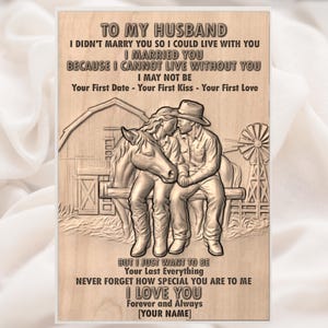 Personalized Husband Gift Relief STL view 2