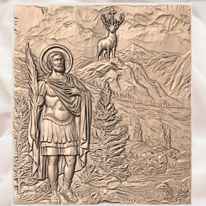 Saint Hubertus 3D Relief STL view 3