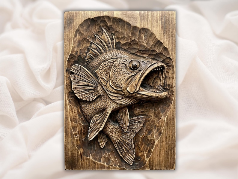 Bass Fish 3D Relief STL File