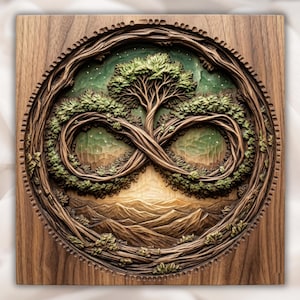 Infinity Tree of Life 3D Relief STL for CNC Router view 1