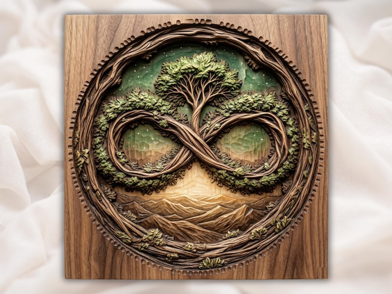 Infinity Tree of Life 3D Relief STL for CNC Router