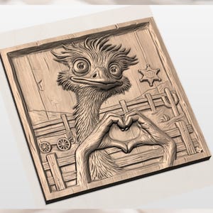 Funny Ostrich STL File view 3