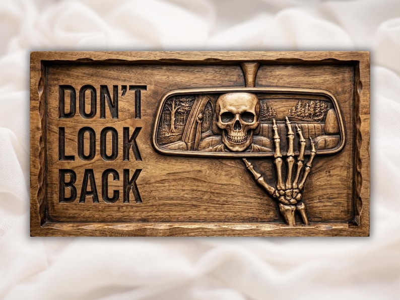 Don’t Look Back Skull 3D Relief STL for CNC Router