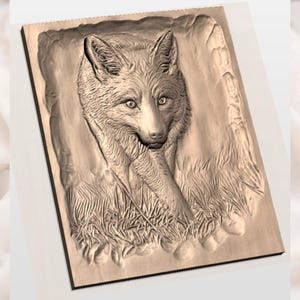 Fox 3D Relief STL view 2