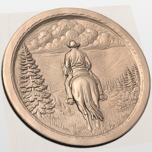 Western Cowboy Horse STL view 2
