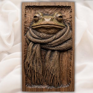 Funny Frog Bas Relief STL view 1