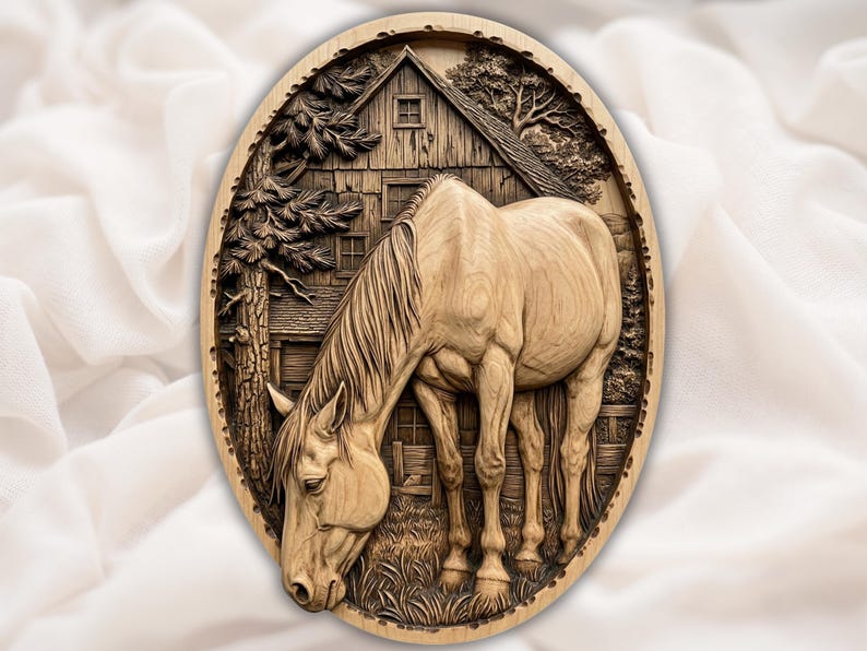 Horse Barn 3D Relief STL