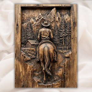 Western Horse Rider 3D STL File view 1