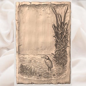 Heron Lake Scene 3D Relief STL File view 3