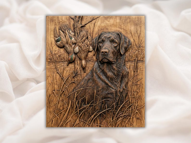 Duck Hunting Lab 3D Relief STL
