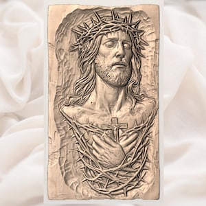 Jesus Crown of Thorns 3D Relief STL view 2
